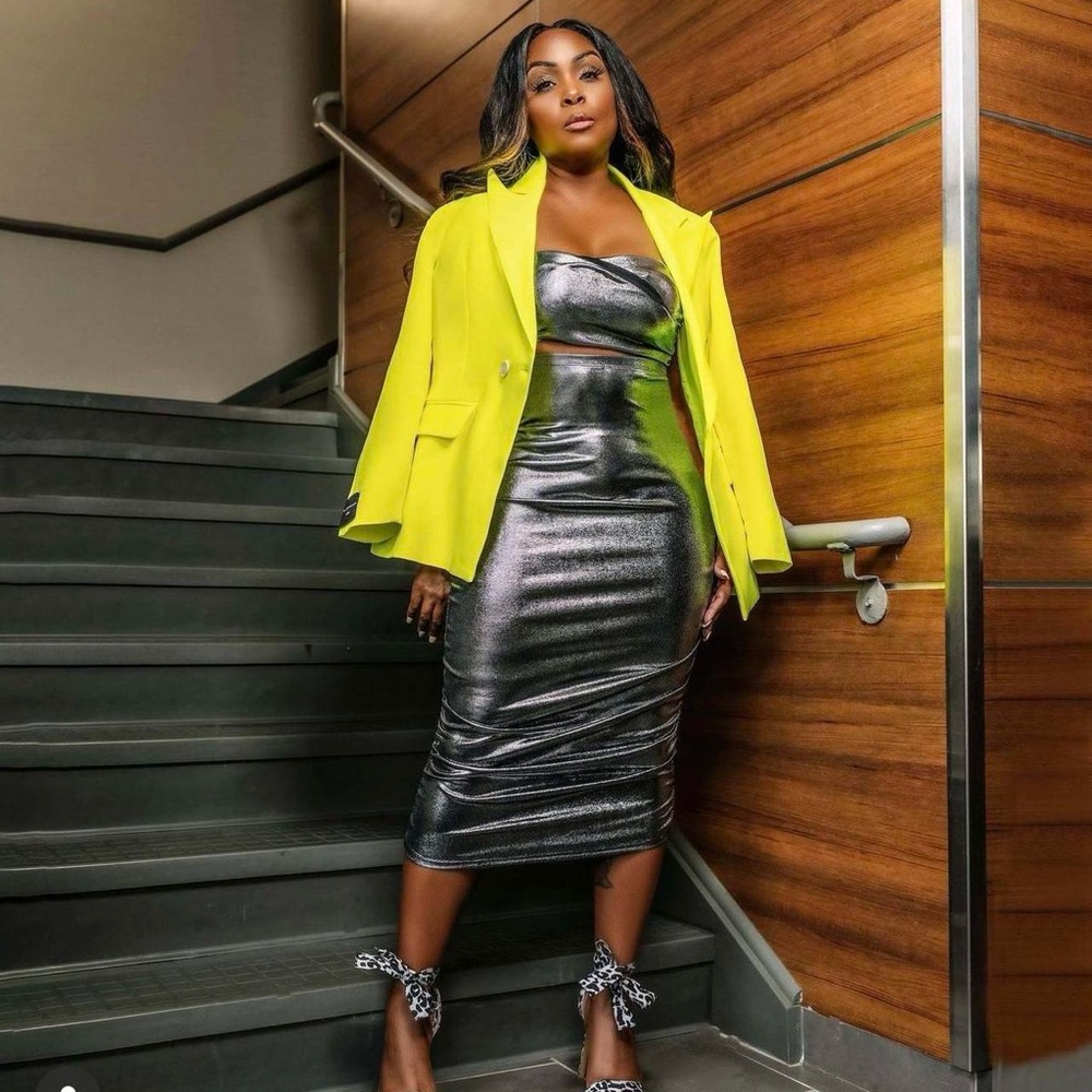 Metallic Silver Two piece set